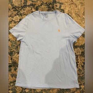 Polo by Ralph Lauren Light Blue Tee with Orange Emblem